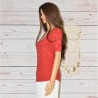T-shirt femme à manches courtes, Lyon, Desigual, coloris rouge, coté.