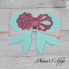 Barrette à cheveux, sirène, 7 cm, coloris rose et menthe.