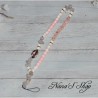 Bijou de portable, perles heishi & Cauris, coloris rose pâle.