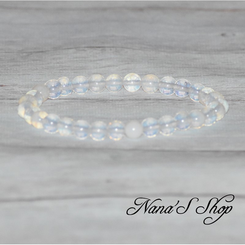 Bracelet en Opaline, reflet cristal