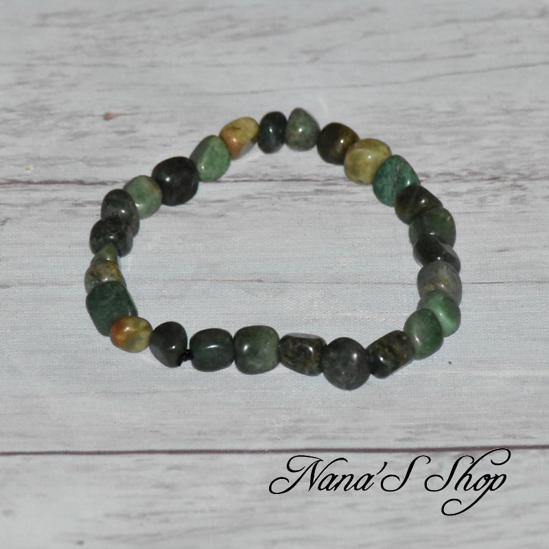 Bracelet en Jade Africaine, coloris vert, Bracelet en Jade Africaine, coloris vert,
