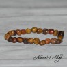 Bracelet en Bois Pétrifié, coloris marron,