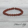 Bracelet élastique en perles, pierre Jaspe, tons rouge 6mm. Bracelet élastique en perles, pierre Jaspe, tons rouge 6mm.
