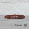 Bracelet élastique en perles, pierre Jaspe, tons rouge 6mm. Bracelet élastique en perles, pierre Jaspe, tons rouge 6mm.
