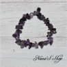 Bracelet élastique, chips pierre d' Améthyste, coloris violet transparent, mauve.