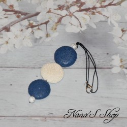 Diffuseur d' huile essentielle, pour rétroviseur, modèle 12, coloris bleu et blanc.