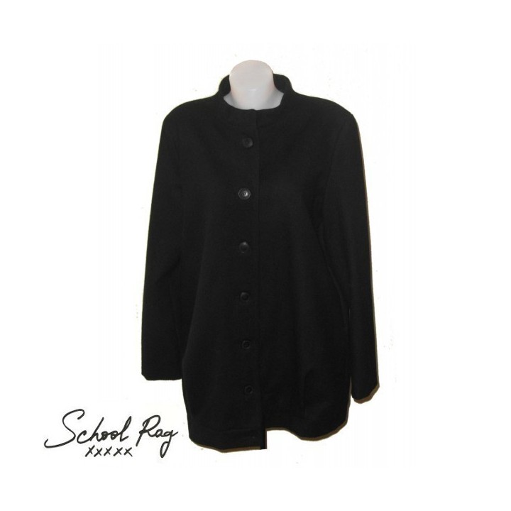 Manteaux femme, en laine, School Rag, coloris noir.