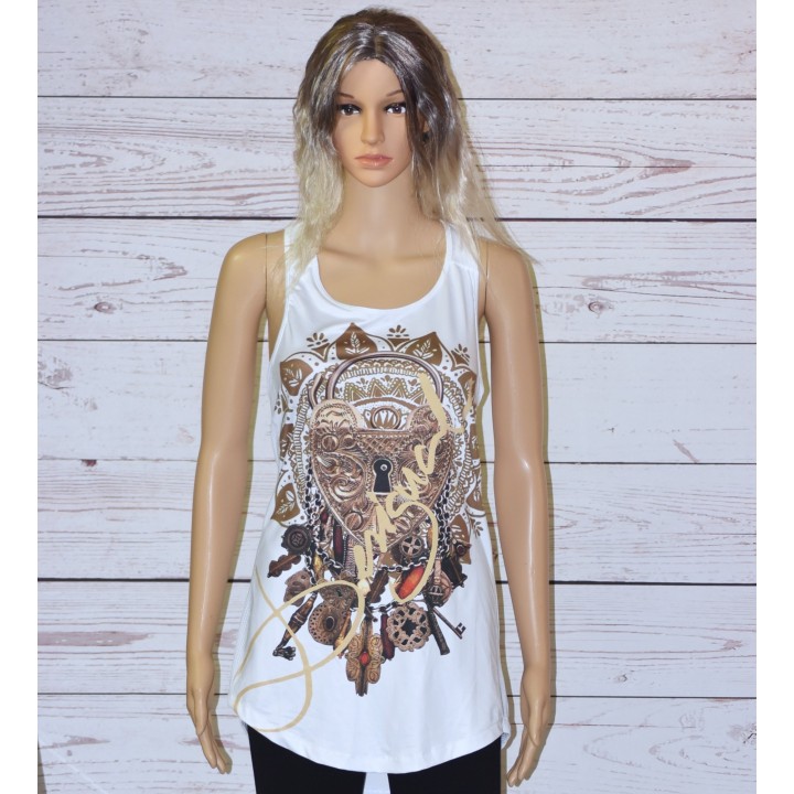 Débardeur Sport, Tank Dress, Desigual, coloris blanc.