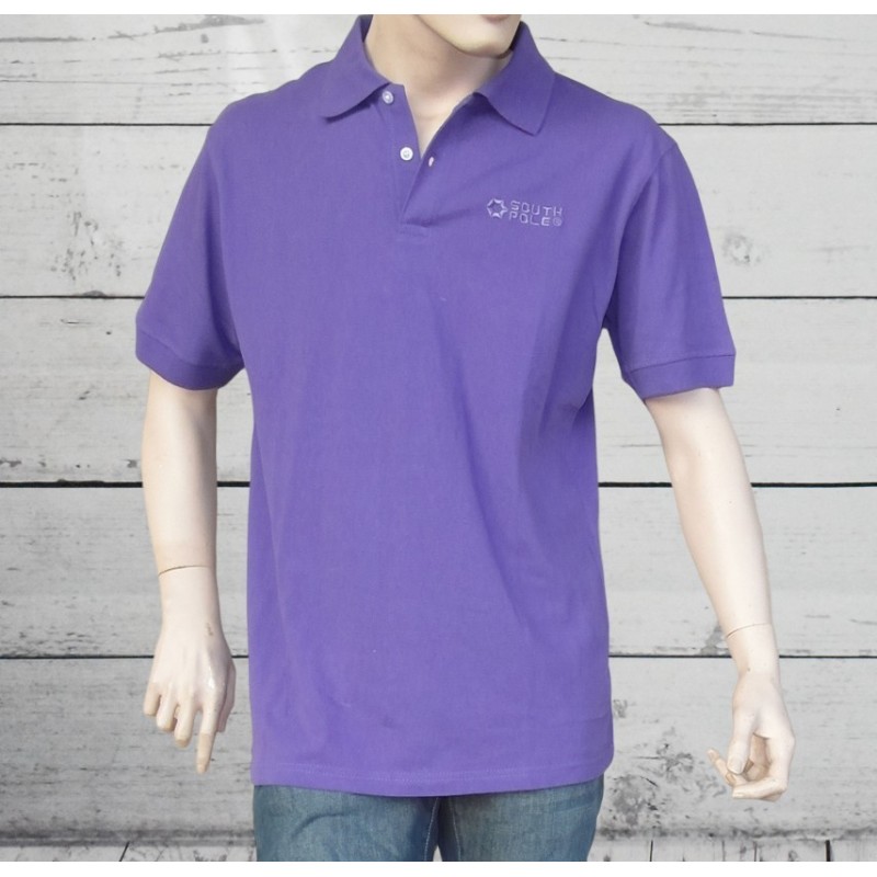 Polo homme, South pole, coloris violet uni.