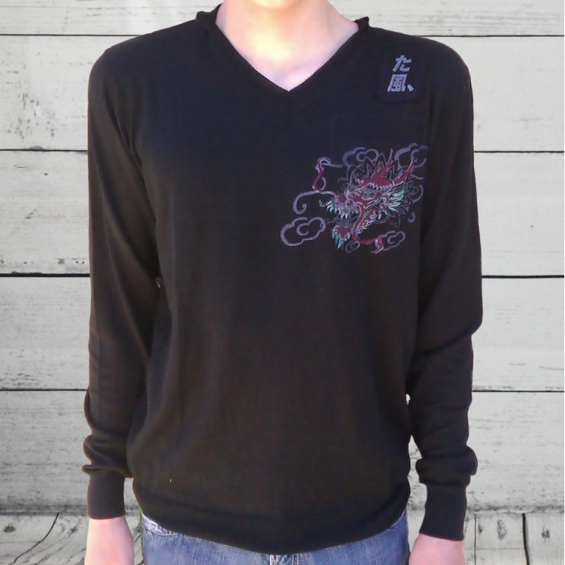 Pull en soie, homme, Teddy Smith, coloris noir.