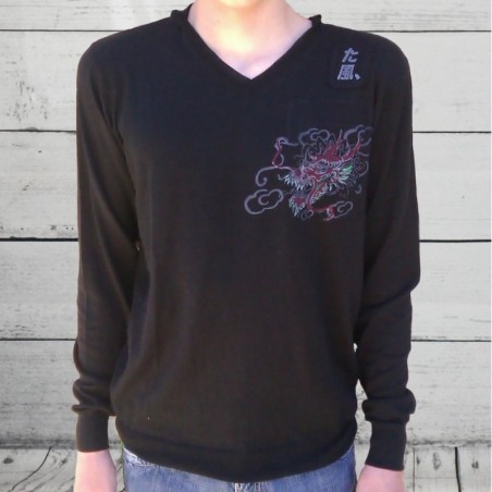 Pull en soie, homme, Teddy Smith, coloris noir.