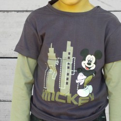 T-shirt garçon, Disney, Mickey, à manches longues, violet.