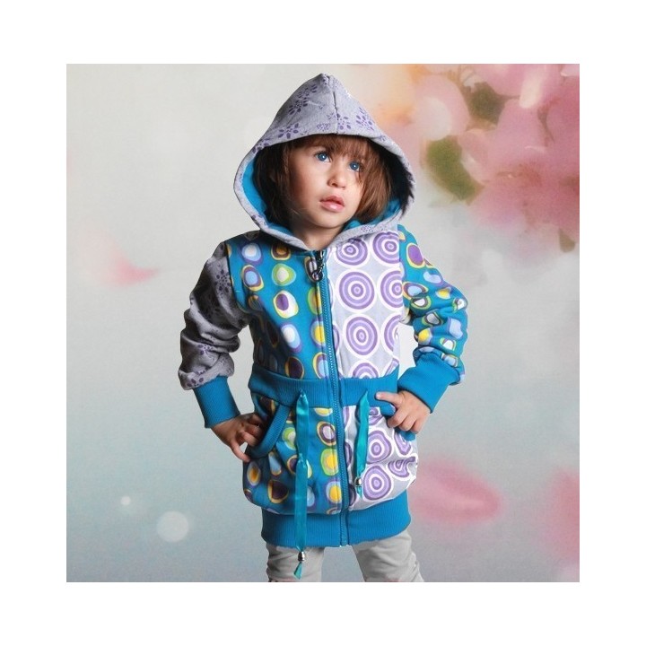 Long sweat zippé, coloré, fille.