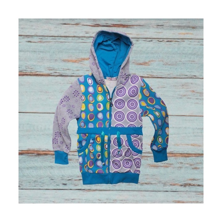 Long sweat zippé, coloré, fille.