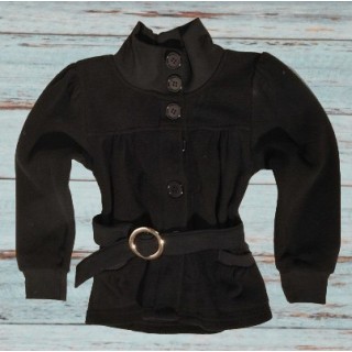 Veste en polaire, noire et ceinture pour fille