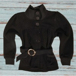 Veste en polaire, noire et ceinture