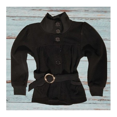 Veste en polaire, noire et ceinture pour fille