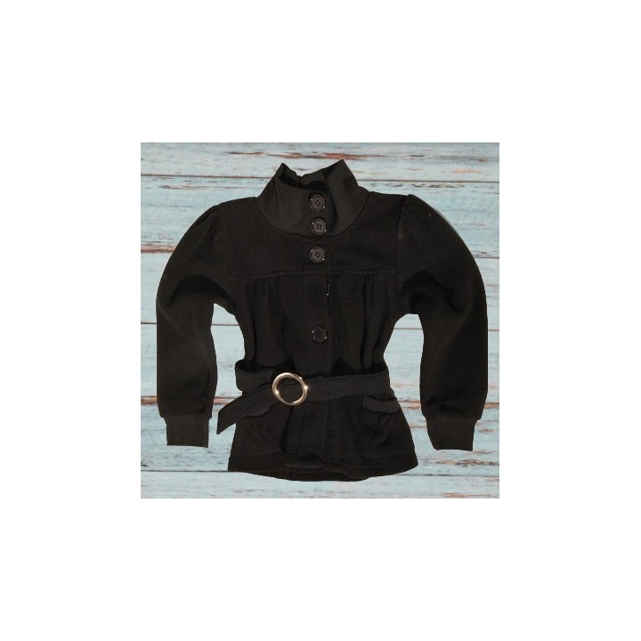 Veste en polaire, noire et ceinture pour fille