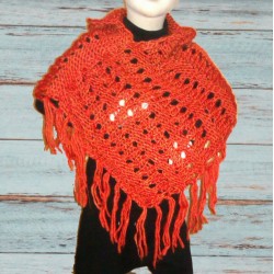 Poncho fille, taille unique coloris orange.