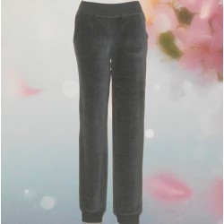 Pantalon de sport fille, en velours, Teddy Smith, coloris anthracite.