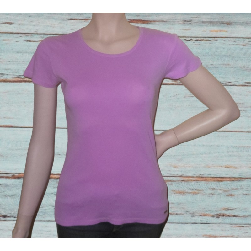 T-shirt fille, manches courtes, Teddy Smith, coloris mauve fluo.