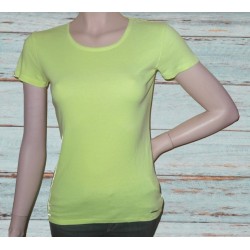 T-shirt fille, manches courtes, Teddy Smith, coloris jaune fluo.