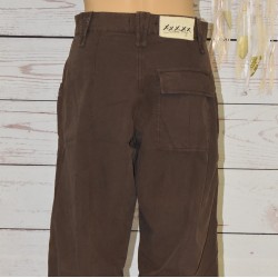 Pantalon style baggy, School Rag, coloris marron, dos.