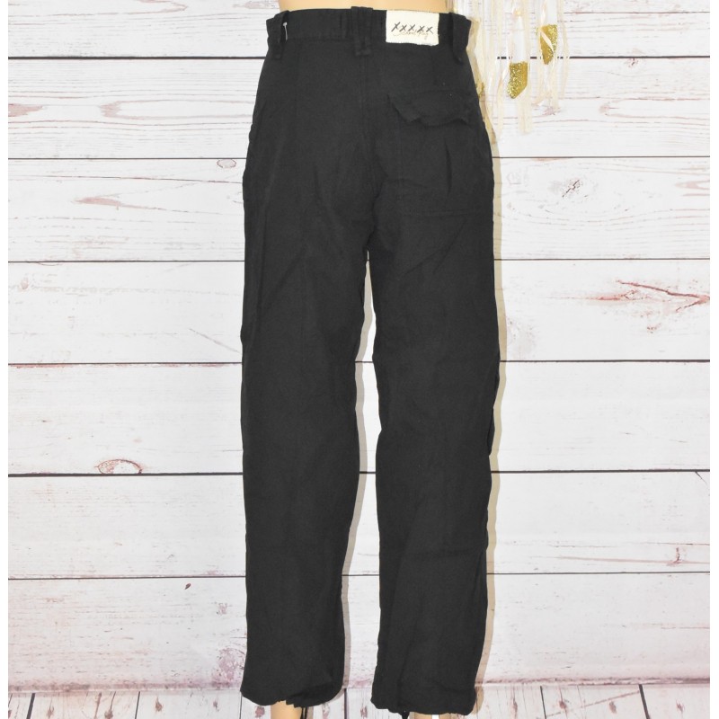 Pantalon style baggy, School Rag, coloris noir, dos. Pantalon style baggy, School Rag, coloris noir, dos.