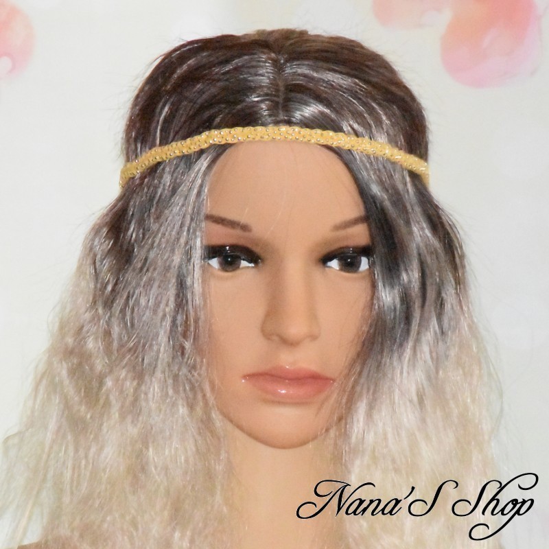 Headband tressé, suédine strass argenté, différents coloris Headband tressé, suédine strass argenté, différents coloris