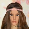 Headband en dentelle, coloris rose.