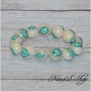 Bracelet Nature, en perles  en pâte polymère, modèle 1.