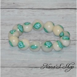 Bracelet Nature, en perles  en pâte polymère, modèle 1.