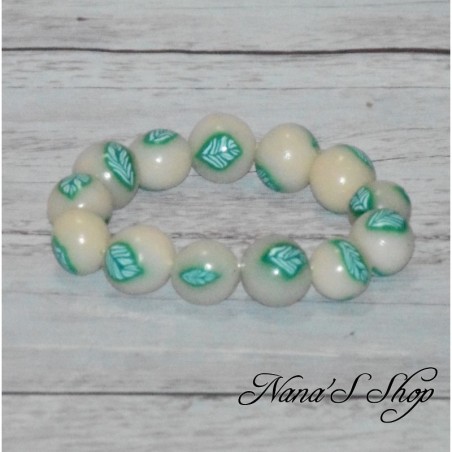 Bracelet Nature, en perles  en pâte polymère, modèle 1.