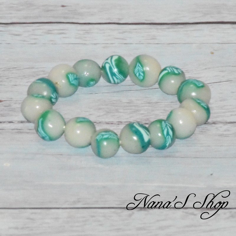 Bracelet Nature, en perles  en pâte polymère, modèle 2.
