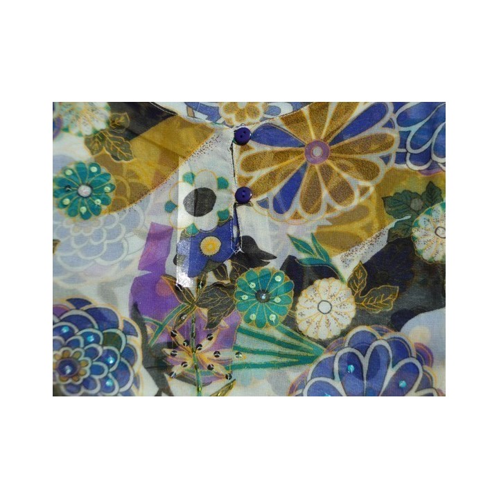 Débardeur coloré à motif, transparent, détail.