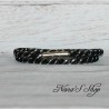 Collier ou bracelet double, fine résille noir et strass, effet Stardust, coloris noir.