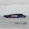 Collier ou bracelet double, fine résille noir et strass, effet Stardust, coloris violet.