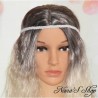 Headband bicolore tressé, en suédine, coloris menthe et rose