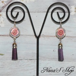 Boucles d'oreilles cabochons et tassel