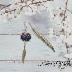 Marque page, plumes & arbre de vie, modèle coloris multicolore.