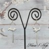 Boucles d'oreilles longues pierre Howlite marbré, coloris blanc.