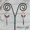 Boucles d'oreilles longues pierre Cornaline, tons rouge.