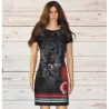 Robe Desigual, La La Rep, coloris noir impression multicolore.