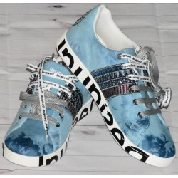 Tennis Desigual, Cosmic Exotic Denim, coloris bleu tie and die.