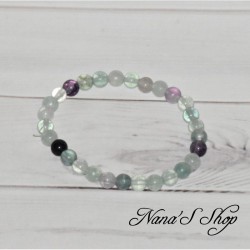 Bracelet en fluorite, Arc en ciel, perles rondes.