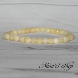 Bracelet en Jade Jaune Naturel, coloris citron miel.