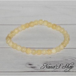 Bracelet en Jade Jaune Naturel, coloris citron miel.