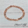 Bracelet en Pierre de soleil, naturelle ou Héliolite, tons rose corail.