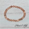 Bracelet en Pierre de soleil, naturelle ou Héliolite, tons rose corail.