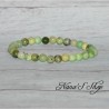 Bracelet élastique en pierre, Chrysoprase, perles ronde nuances de vert